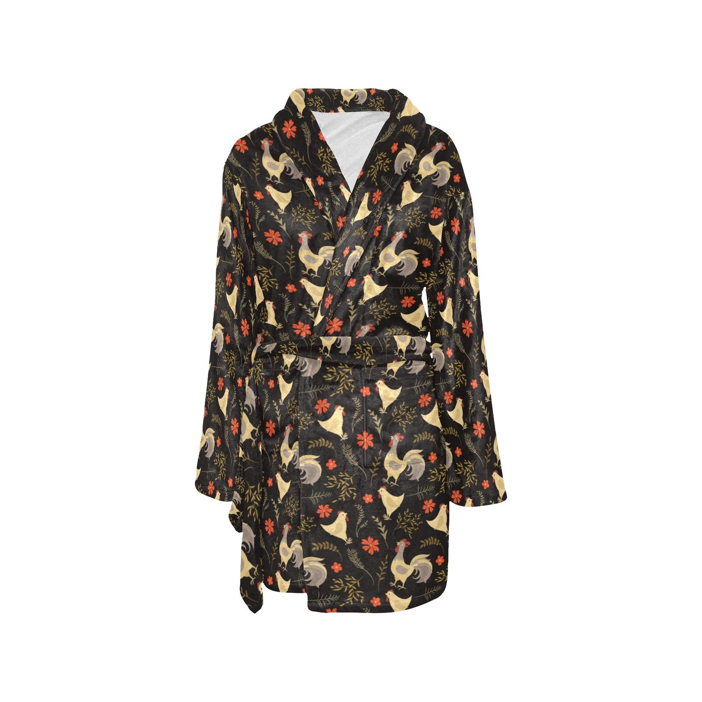Chicken Pattern Print Design 04 Women's Fleece Robe