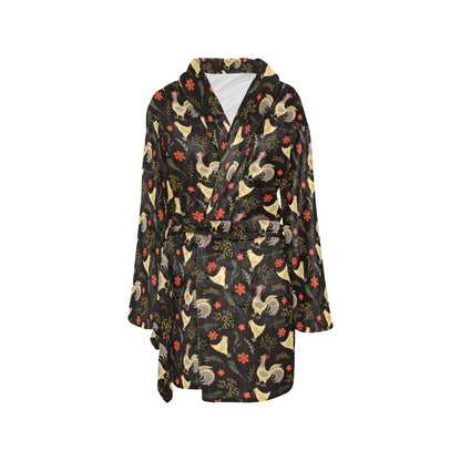 Chicken Pattern Print Design 04 Women's Fleece Robe