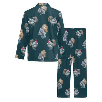 Turkey Pattern Print Design 03 Men's Long Pajama Set