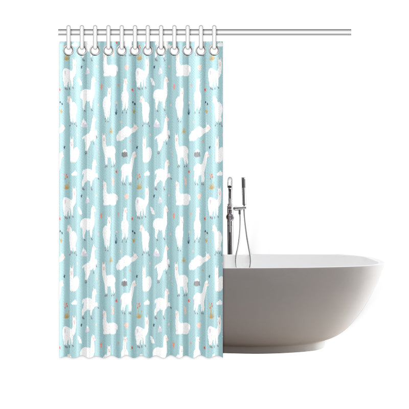 Alpaca Pattern Print Design 02 Shower Curtain