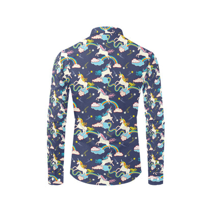 Unicorn Print Design LKS304 Men's Long Sleeve Dress Shirt