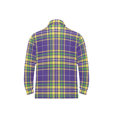 Mardi Gras Pattern Print Design 010 Long Sleeve Polo Shirt For Men's