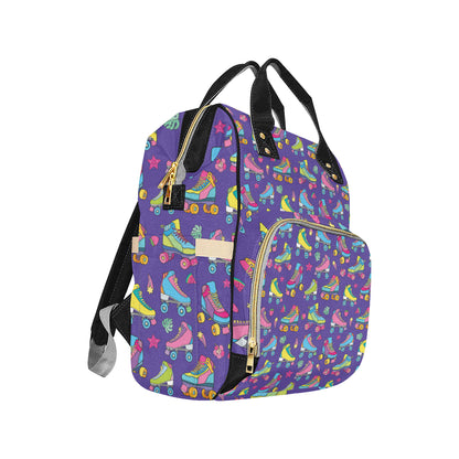 Roller skate Colorful Pattern Print Design A05 Diaper Bag Backpack