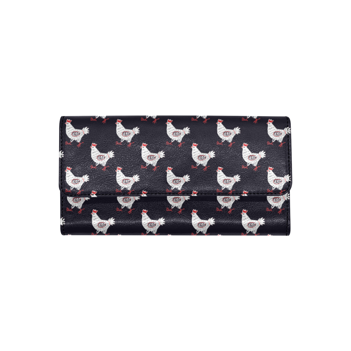 Chicken Pattern Print Design 03 Women's Trifold Wallet