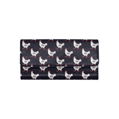 Chicken Pattern Print Design 03 Women's Trifold Wallet