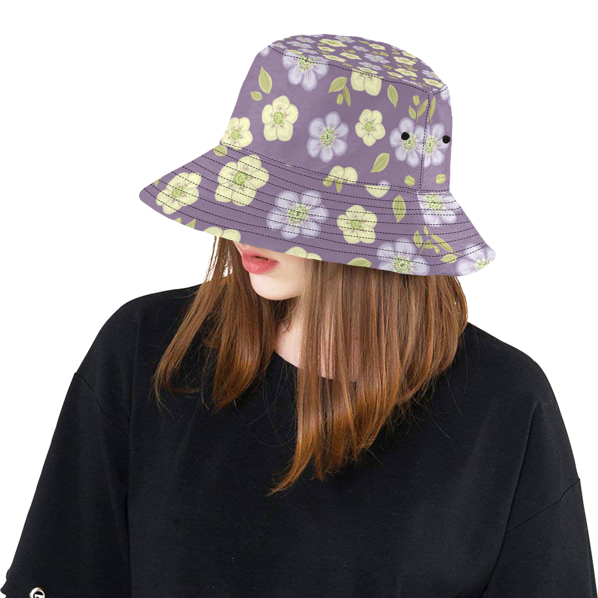 Anemone Pattern Print Design AM013 Unisex Bucket Hat