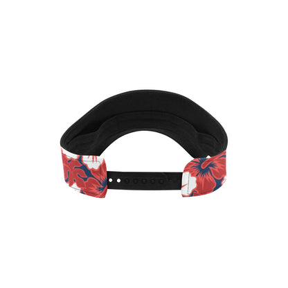 Red Hibiscus Pattern Print Design HB01 Unisex Sun Visor