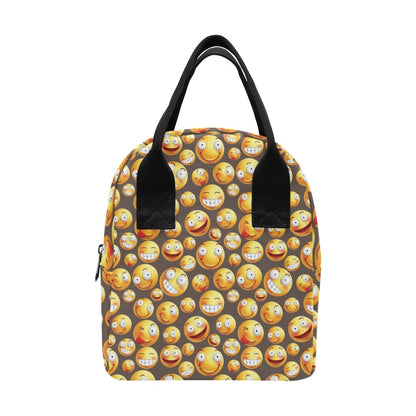 Smiley Face Emoji Print Design LKS303 Insulated Lunch Bag