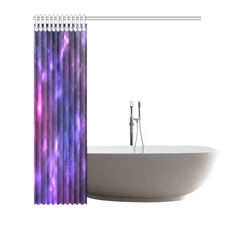 Celestial Purple Blue Galaxy Shower Curtain