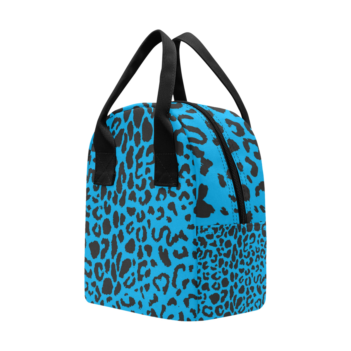 Cheetah Blue Print Pattern Insulated Lunch Bag