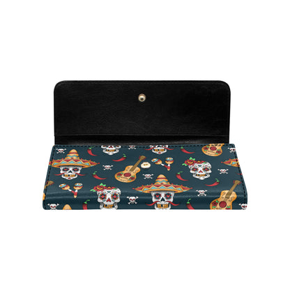 sugar skull Mexican Women's Trifold Wallet