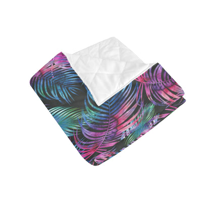 Palm Leaves Pattern Print Design PL010 Premium Quilt