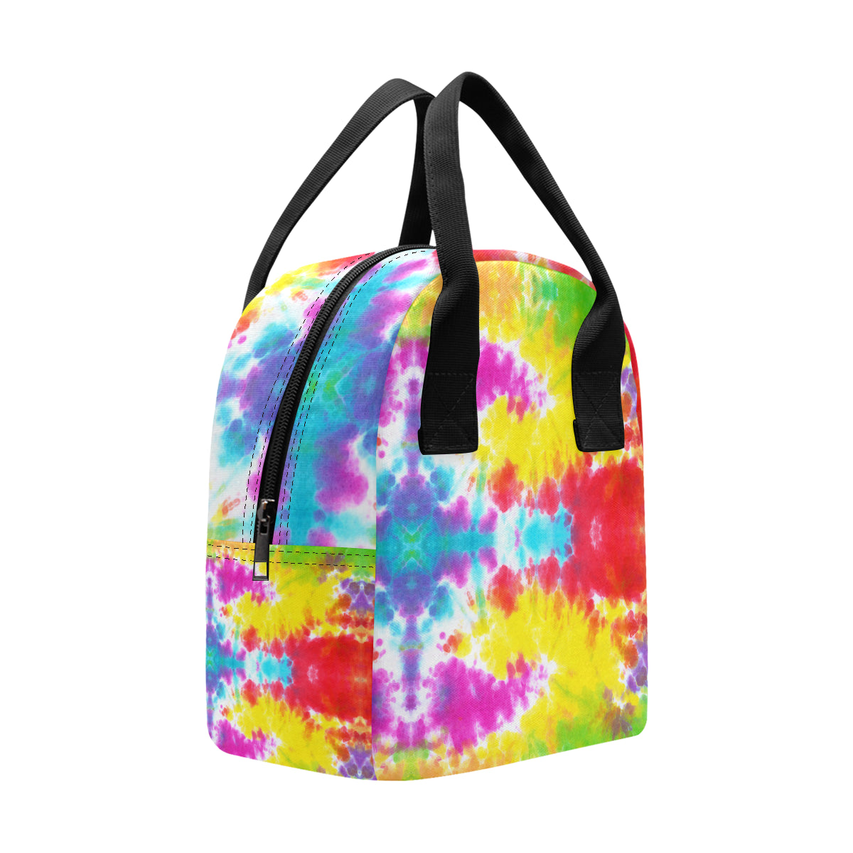 Tie Dye Rainbow Themed Print Insulated Lunch Bag
