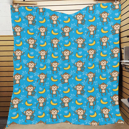 Monkey Pattern Print Design 05 Premium Quilt