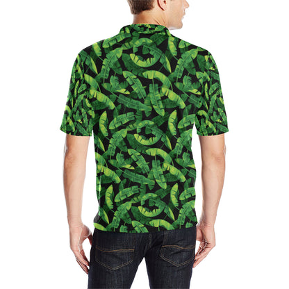 Banana Leaf Pattern Print Design 02 Men Polo Shirt
