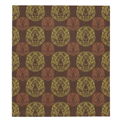 Lion Pattern Print Design 04 Premium Quilt