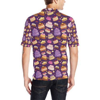 Cake Pattern Print Design 05 Men Polo Shirt