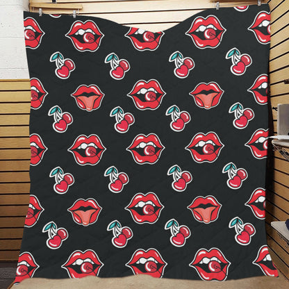 Cherry Pattern Print Design CH04 Premium Quilt
