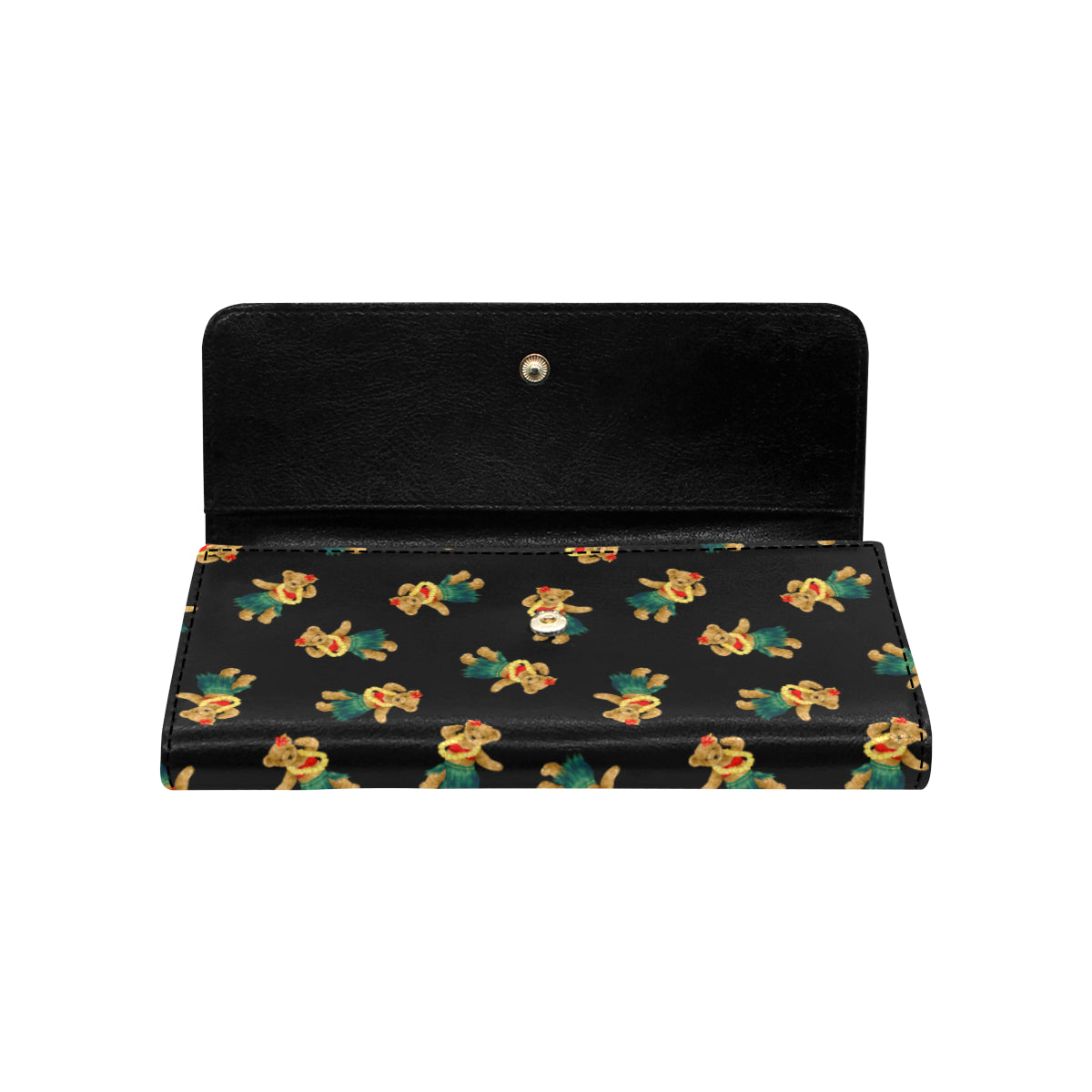Hula Bear Pattern Print Design 06 Women's Trifold Wallet