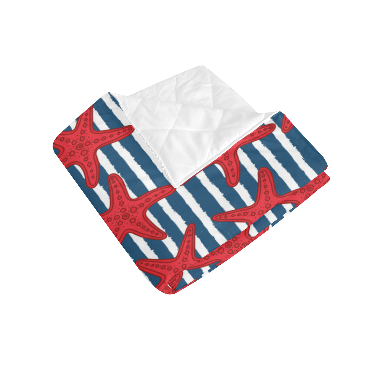 Starfish Red Pattern Print Design 02 Premium Quilt
