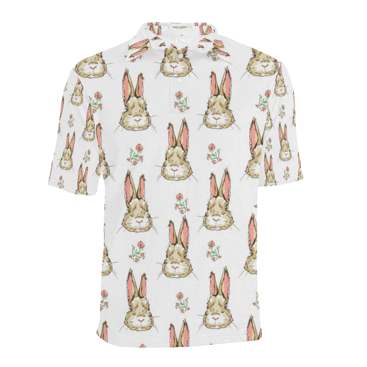 Rabbit Pattern Print Design RB09 Men Polo Shirt