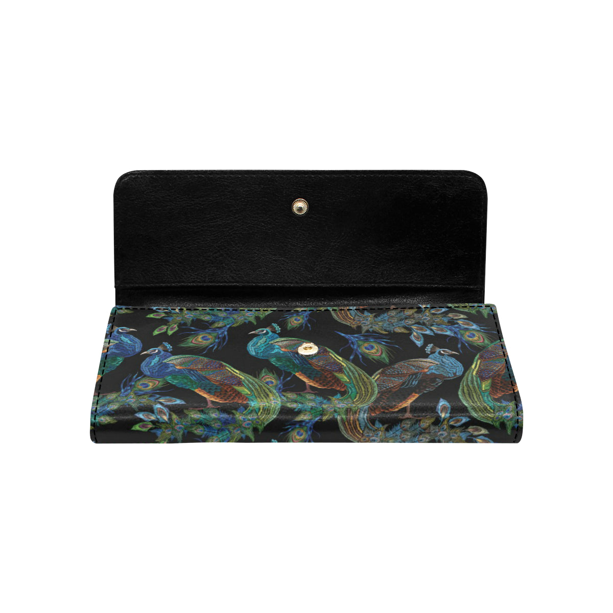 Peacock Pattern Print Design A04 Women's Trifold Wallet