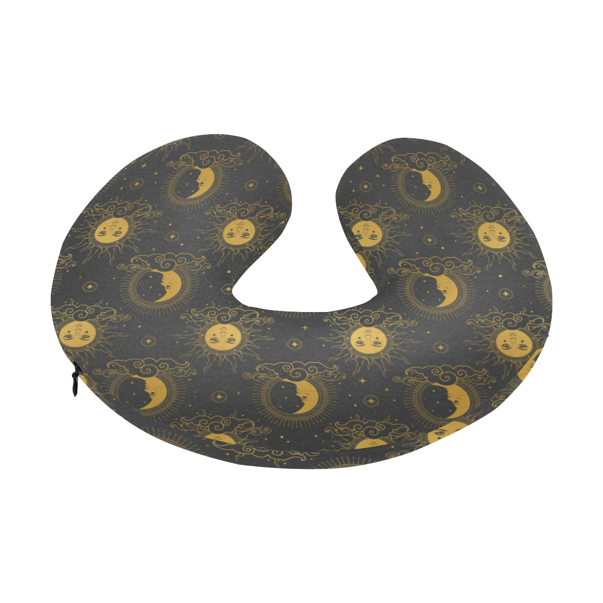 Celestial Moon Sun Pattern Print Design 05 U-Shaped Travel Neck Pillow