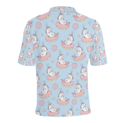 Donut Unicorn Pattern Print Design DN014 Men Polo Shirt
