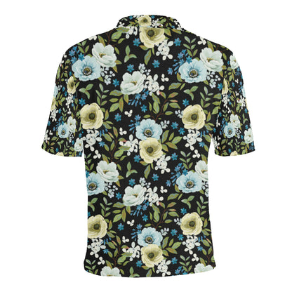 Anemone Pattern Print Design AM03 Men Polo Shirt