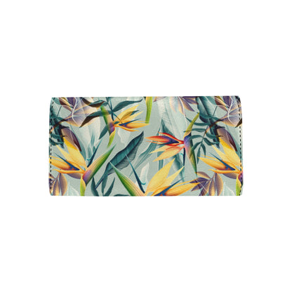 Tropical Flower Pattern Print Design TF022 Women's Trifold Wallet