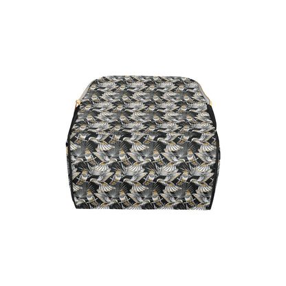 Hummingbird Gold Design Themed Print Diaper Bag Backpack