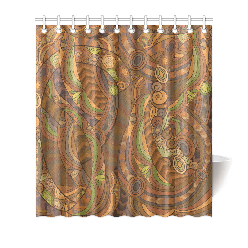 Maori Ornament Design Print Shower Curtain