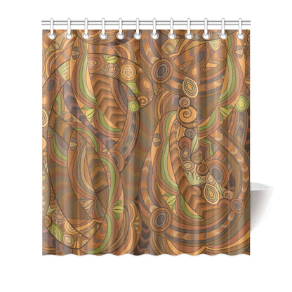 Maori Ornament Design Print Shower Curtain