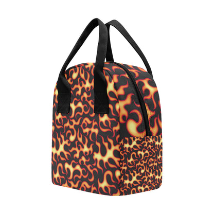 Flame Fire Themed Print Insulated Lunch Bag