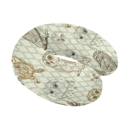 Owl Pattern Print Design A03 U-Shaped Travel Neck Pillow