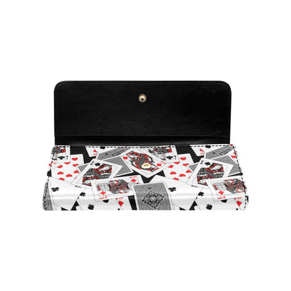 Poker Cards Pattern Print Design A04 Women's Trifold Wallet