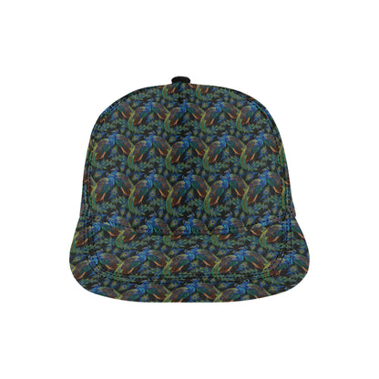 Peacock Themed Design Print Snapback Cap