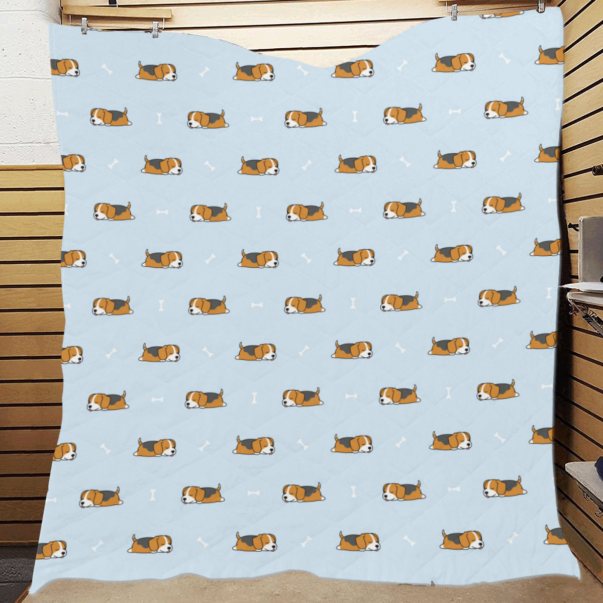 Beagle Pattern Print Design 06 Premium Quilt