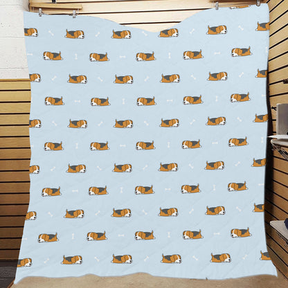 Beagle Pattern Print Design 06 Premium Quilt