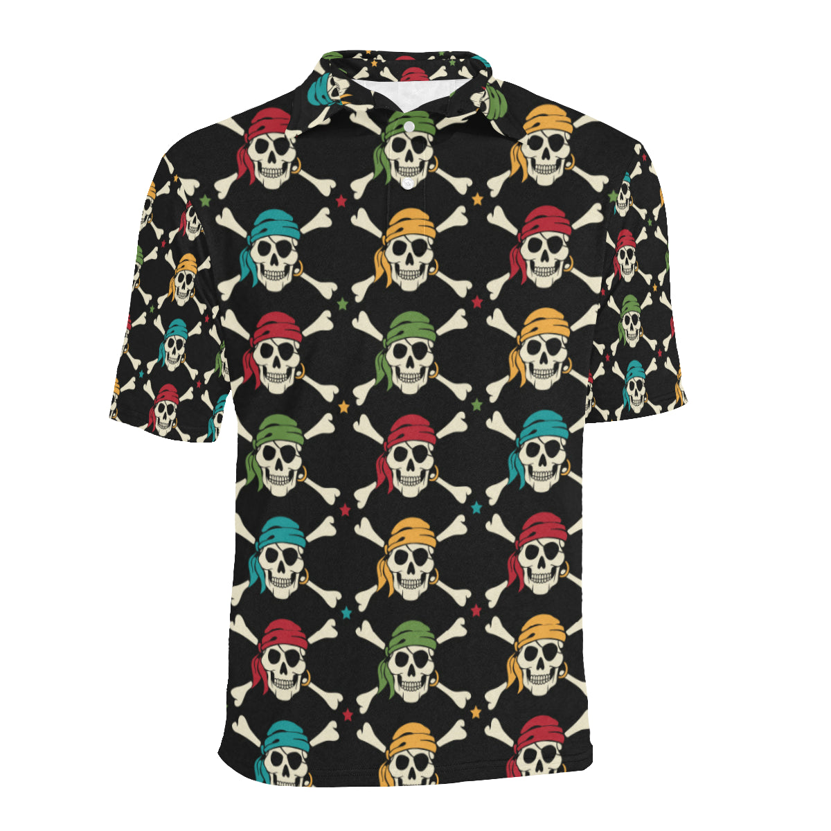 Pirate Pattern Print Design A01 Men Polo Shirt