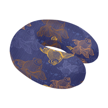 Goldfish Pattern Print Design 01 U-Shaped Travel Neck Pillow
