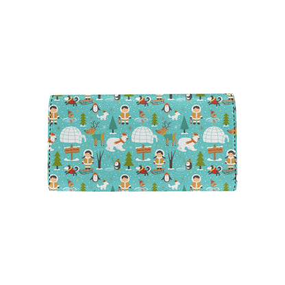 Eskimo Pattern Print Design 01 Women's Trifold Wallet