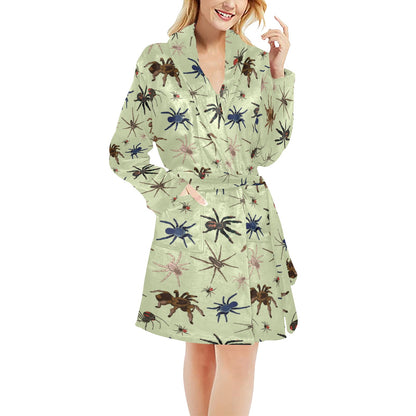 Tarantula Pattern Print Design 02 Women's Fleece Robe
