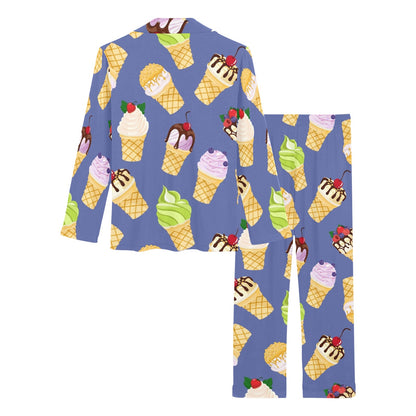 Ice Cream Pattern Print Design IC03 Women's Long Pajama Set