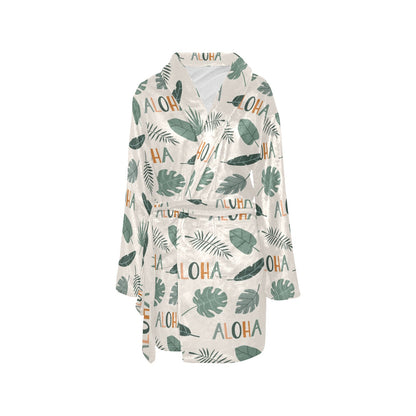 Aloha Hawaii Pattern Print Design 05 Women's Fleece Robe