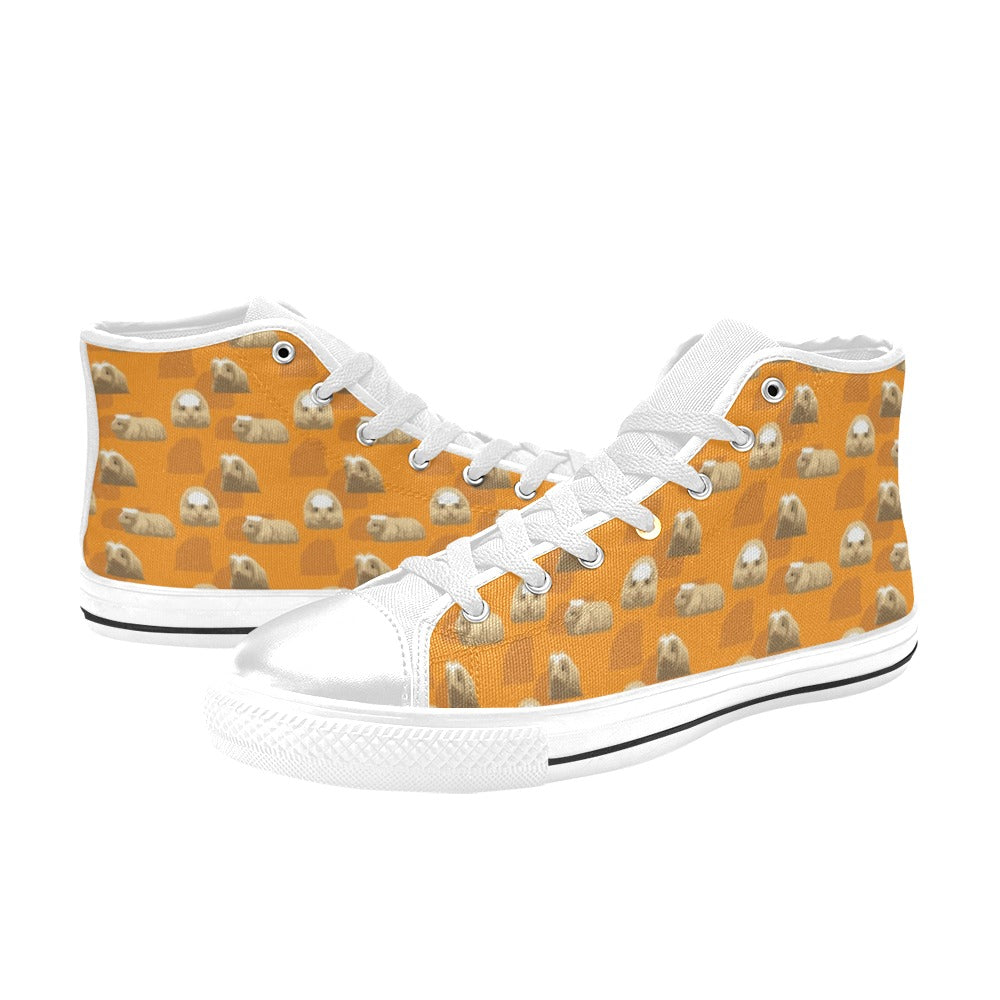 Guinea Pig Print Design LKS403 Men's High Top Canvas Shoes