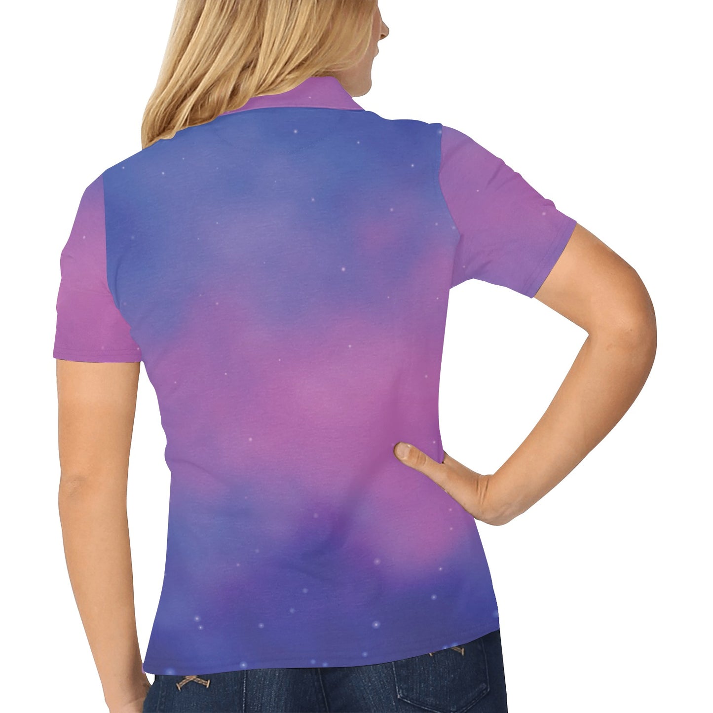 Nebula Pattern Print Design A05 Women's Polo Shirt