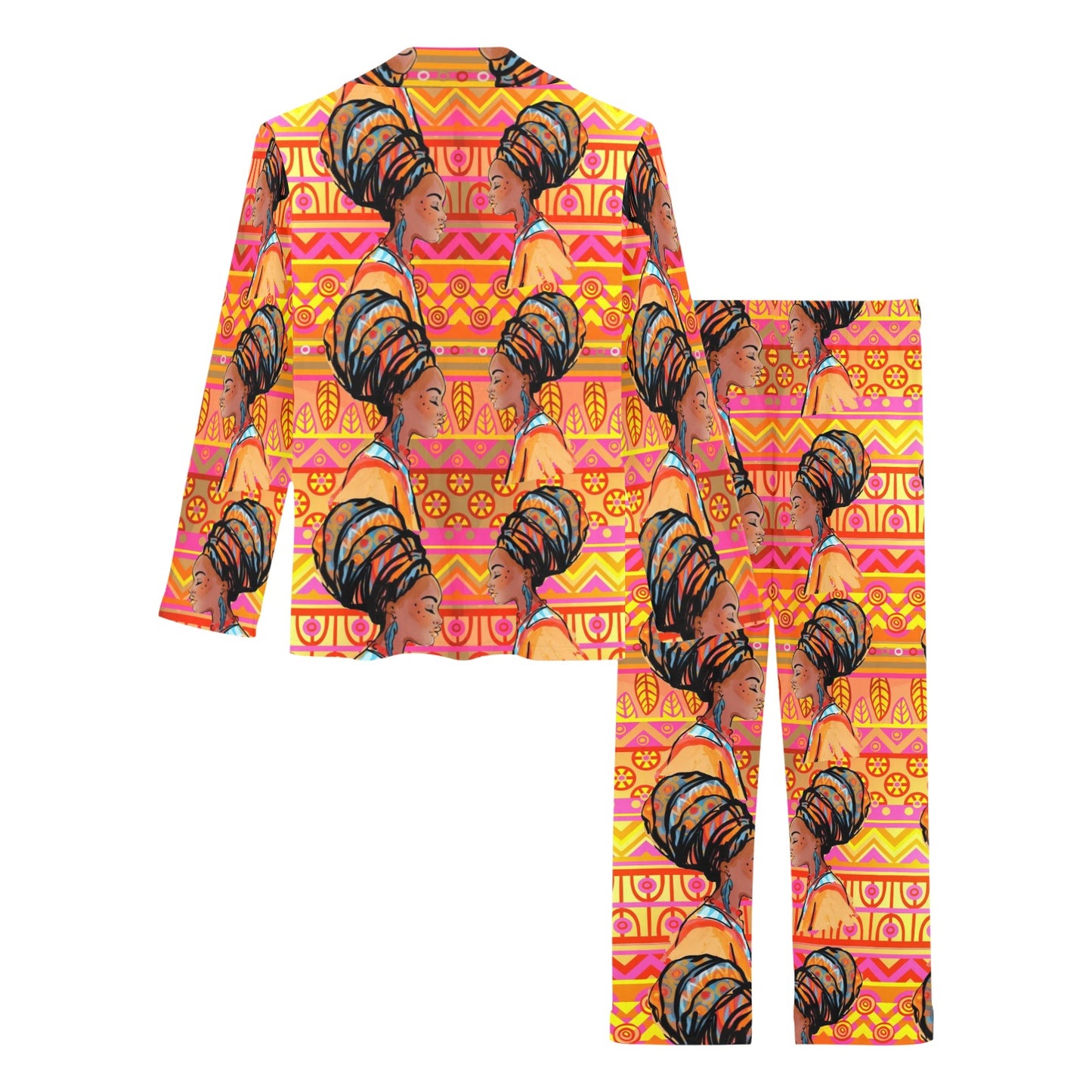 African Girl Aztec Women's Long Pajama Set