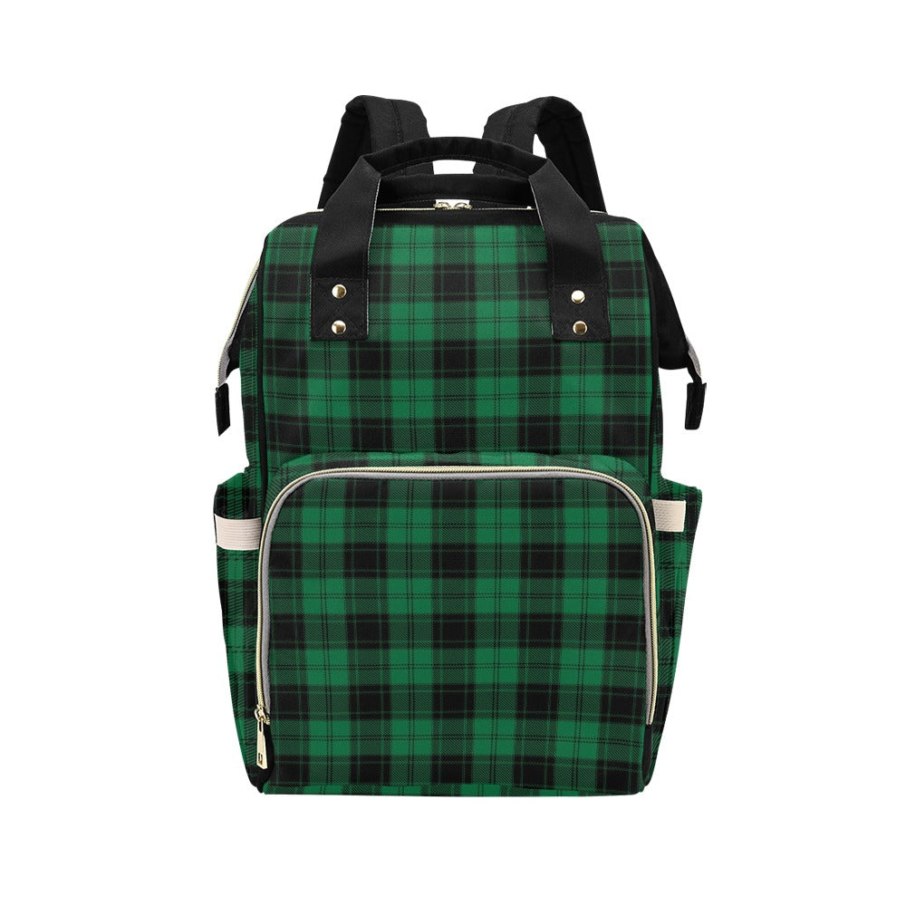 Tartan Green Print Design LKS302 Diaper Bag Backpack
