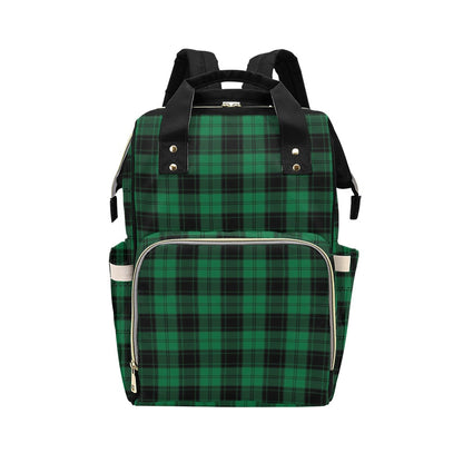 Tartan Green Print Design LKS302 Diaper Bag Backpack